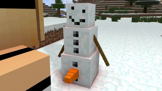 Снеговик трахает девушку в игре Майнкрафт